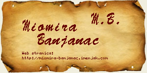 Miomira Banjanac vizit kartica